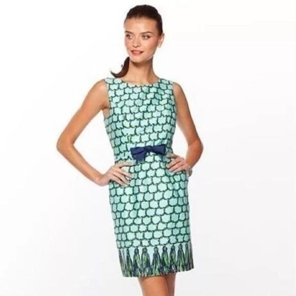 Lilly Pulitzer Evie Blue Green Macrame Me Shift Dress Size 0